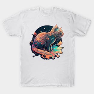 Space Cat Painting T-Shirt